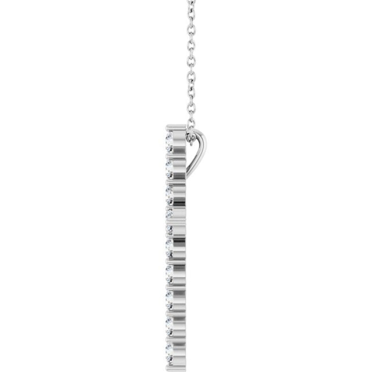 Platinum 3/4 CTW Natural Diamond Cross 16-18" Necklace