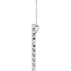 Platinum 3/4 CTW Natural Diamond Cross 16-18" Necklace