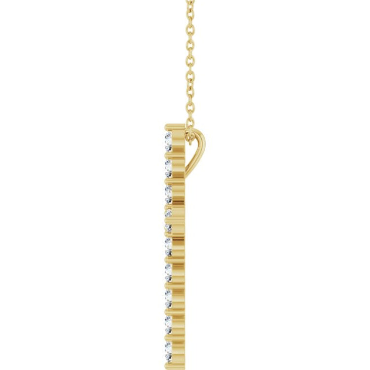 14K Yellow Gold 3/4 CTW Natural Diamond Cross 16-18" Necklace