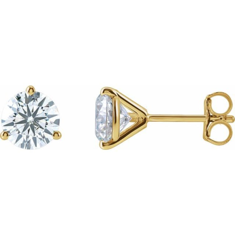 14K Yellow Gold 2 1/2 CTW Lab-Grown Diamond Stud Earrings