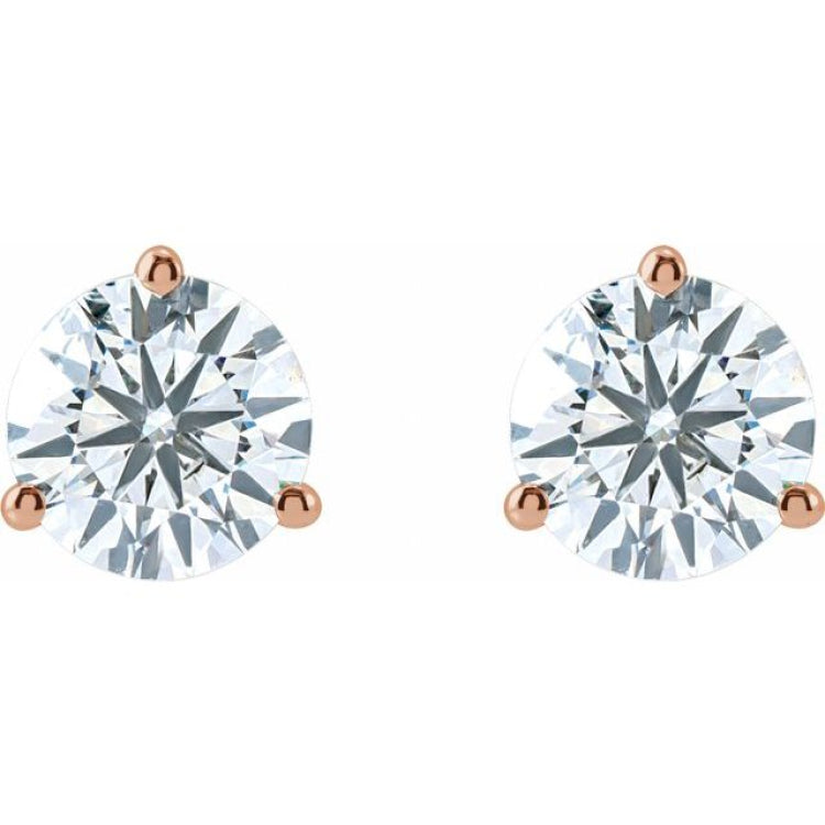 14K Rose Gold 2 1/2 CTW Lab-Grown Diamond Stud Earrings