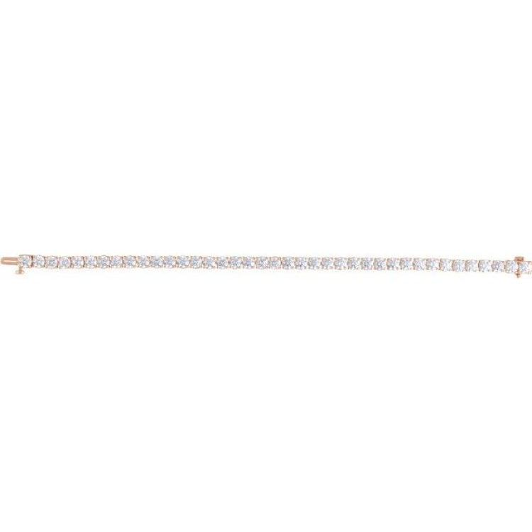 14K Rose Gold 12 CTW Lab-Grown Diamond Line 7" Bracelet