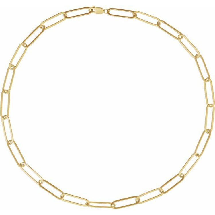 14K Yellow Gold-Filled 6.2 mm Paperclip-Style 20" Chain