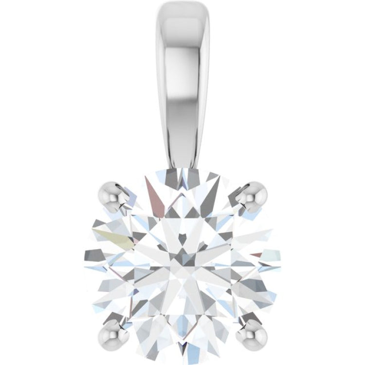 14K White Gold 1 CTW Lab-Grown Diamond Pendant