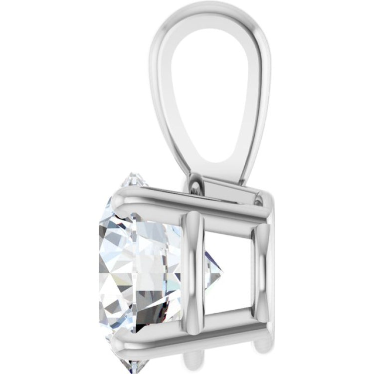 14K White Gold 1 CTW Lab-Grown Diamond Pendant