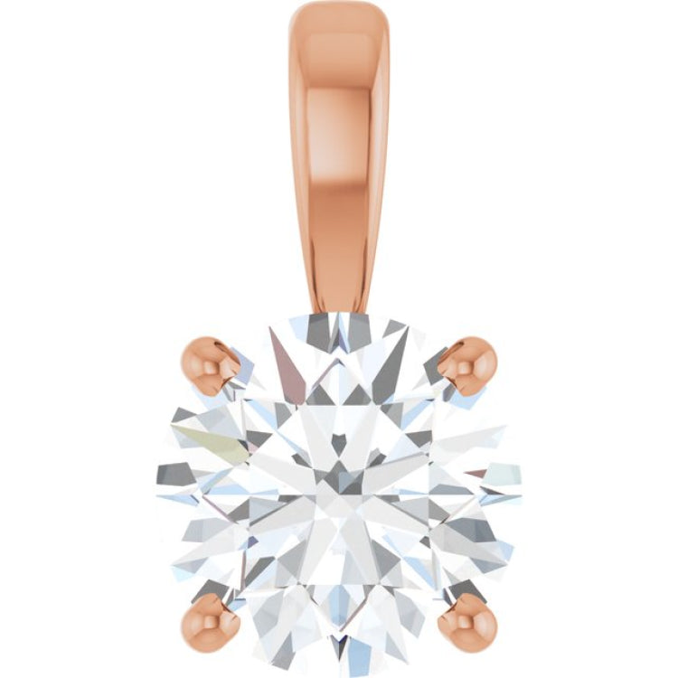 14K Rose Gold 1 CTW Lab-Grown Diamond Pendant