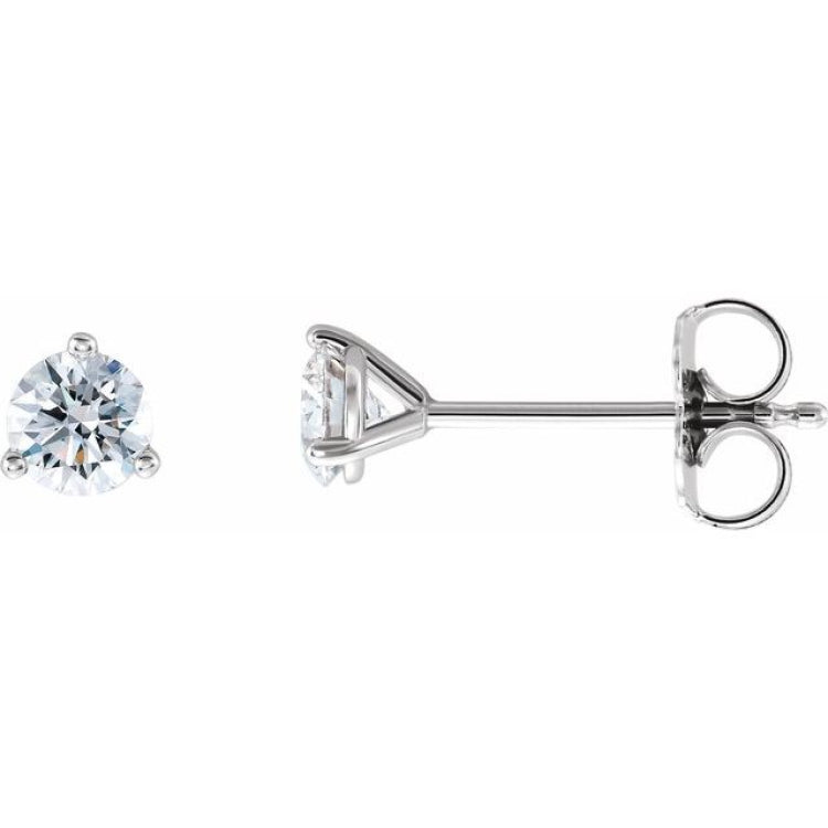 14K White Gold 1/4 CT Lab-Grown Diamond Stud Earring
