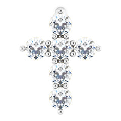 14K White Gold 1/6 CTW Lab-Grown Diamond Cross Pendant