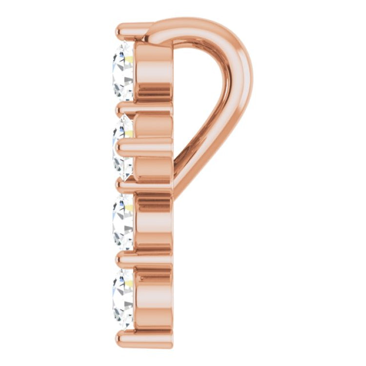14K Rose Gold 1/6 CTW Lab-Grown Diamond Cross Pendant