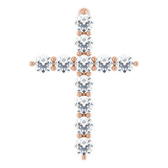 14K Rose Gold 1/4 CTW Lab-Grown Diamond Cross Pendant