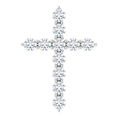 14K White Gold 3/8 CTW Lab-Grown Diamond Cross Pendant