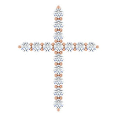 14K Rose Gold 1/2 CTW Lab-Grown Diamond Cross Pendant