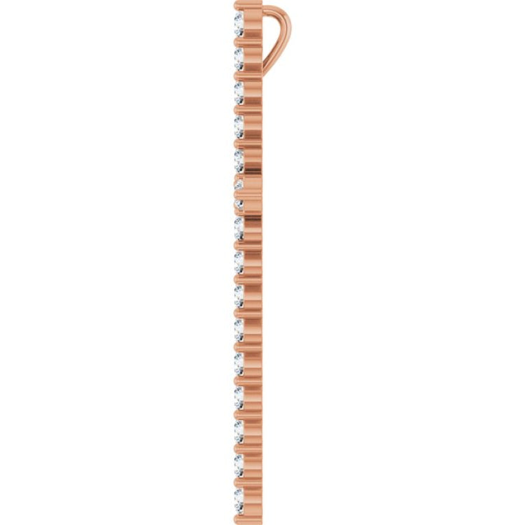 14K Rose Gold 1 CTW Lab-Grown Diamond Cross Pendant