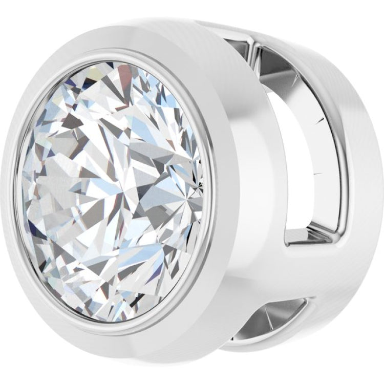 14K White Gold 1/3 CT Lab Grown Diamond Slide Pendant