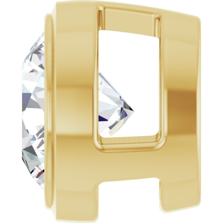14K Yellow Gold 1/2 CT Lab-Grown Diamond Slide Pendant