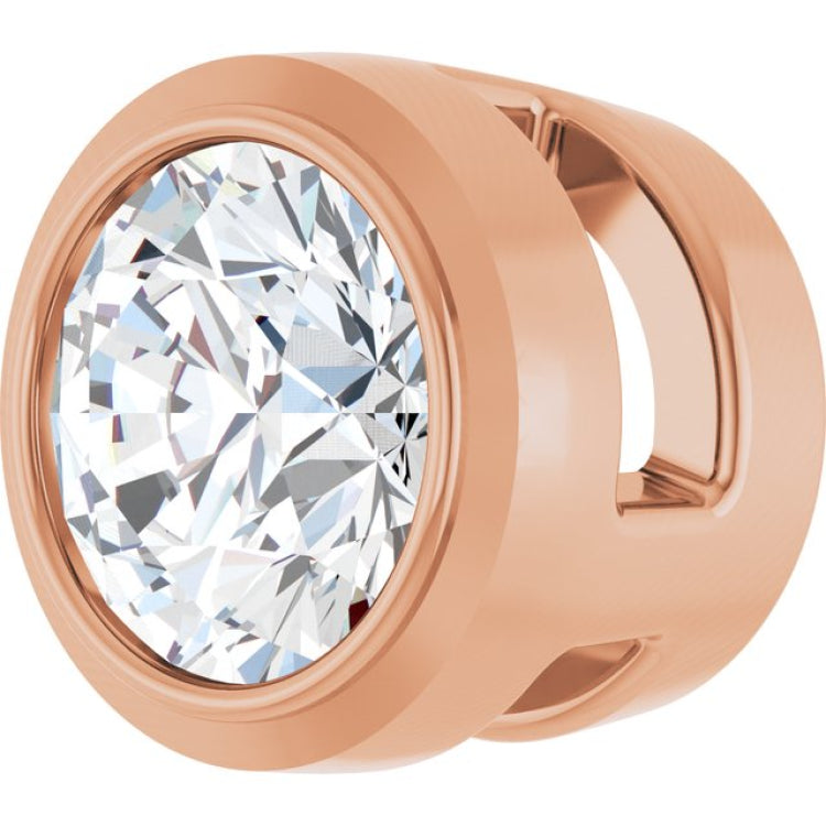 14K Rose Gold 1/6 CT Lab-Grown Diamond Slide Pendant