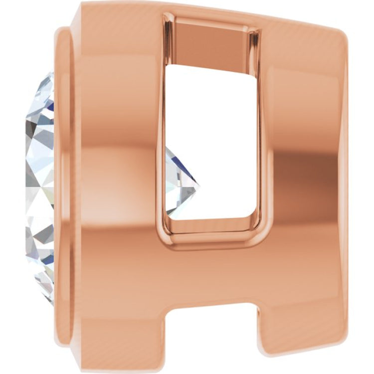 14K Rose Gold 1/6 CT Lab-Grown Diamond Slide Pendant