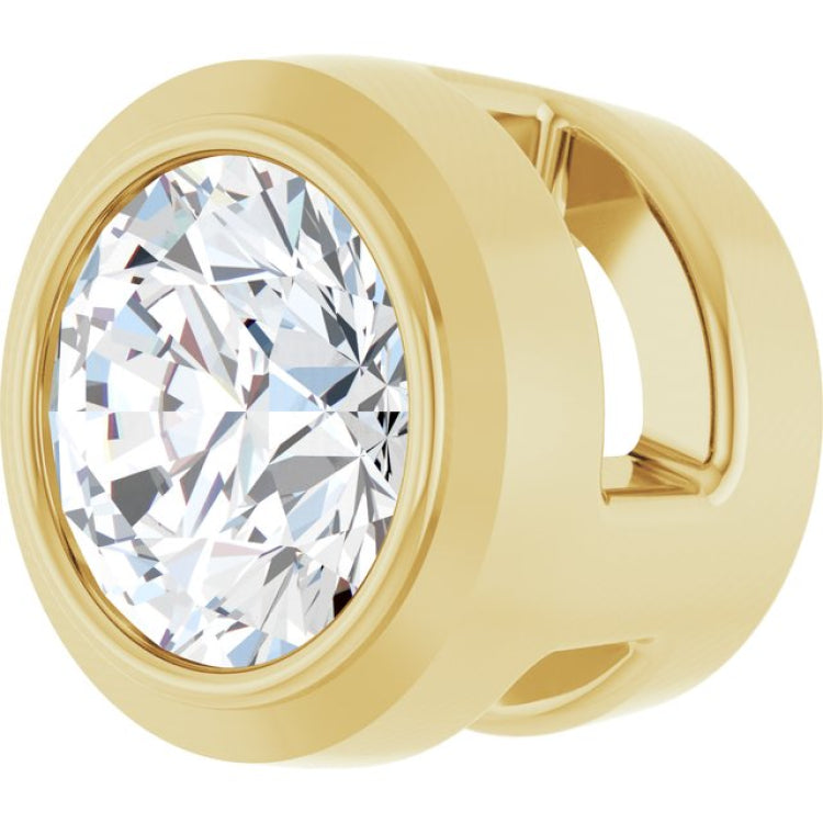 14K Yellow Gold 1/10 CT Lab-Grown Diamond Slide Pendant