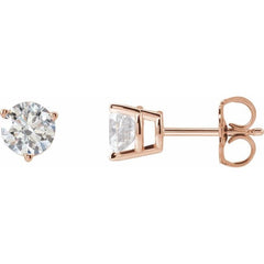 14K Rose Gold 1 CTW Lab-Grown Diamond Earrings