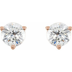 14K Rose Gold 3/4 CTW Lab-Grown Diamond Earrings
