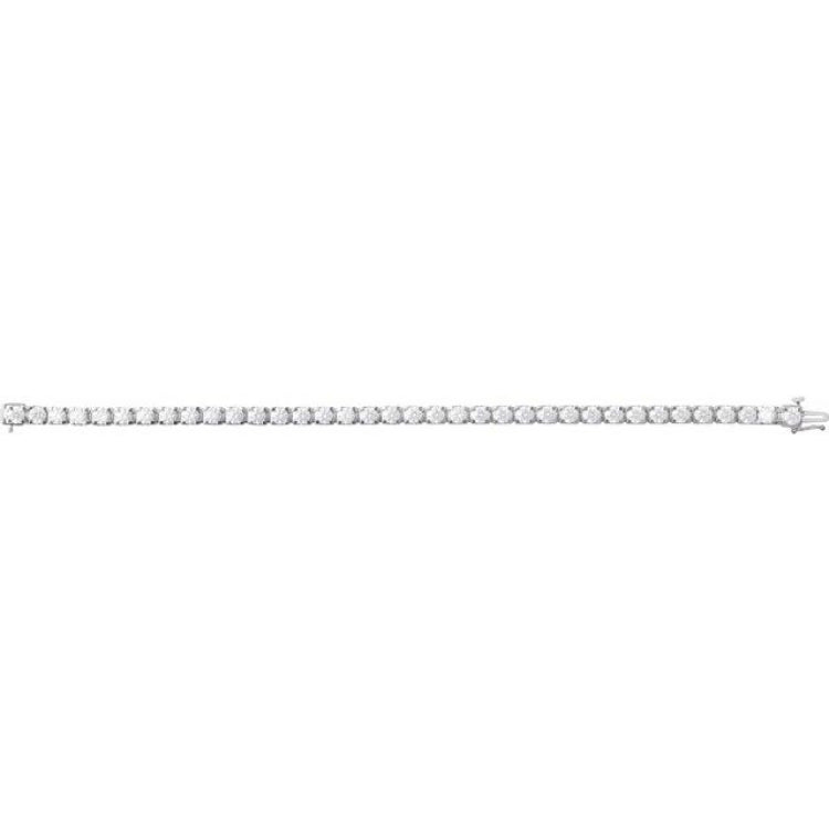 14K White Gold 9 CTW Lab-Grown Diamond Line 7 1/4" Bracelet
