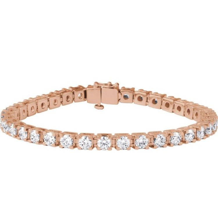 14K Rose Gold 9 CTW Lab-Grown Diamond Line 7 1/4" Bracelet