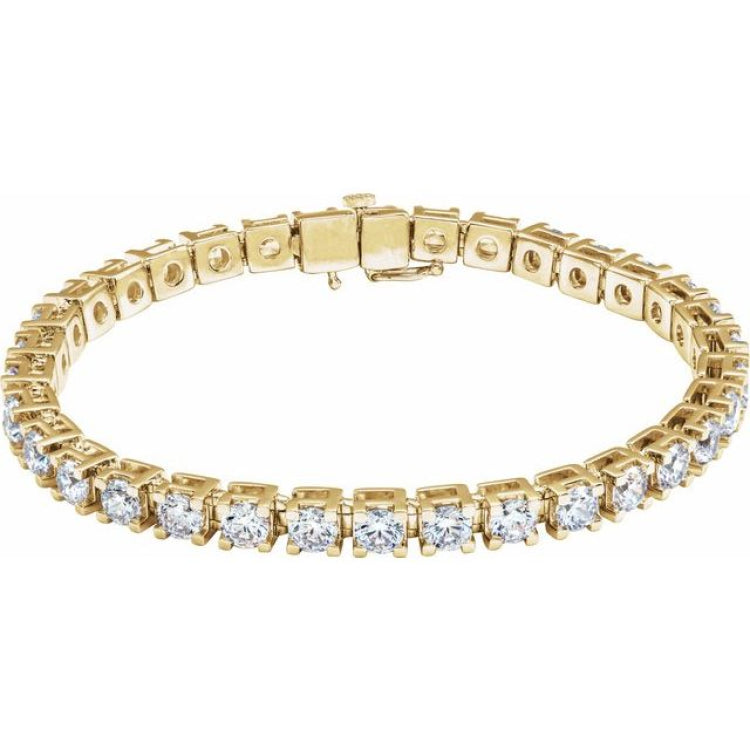 14K Yellow Gold 10 CTW Lab-Grown Diamond Line 7 1/4" Bracelet