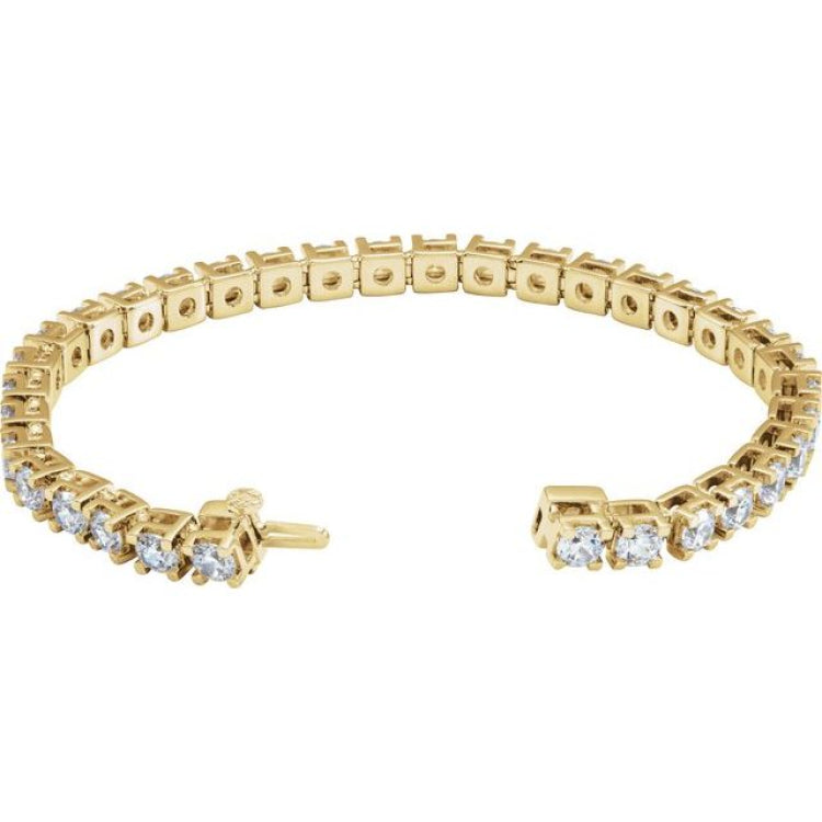 14K Yellow Gold 10 CTW Lab-Grown Diamond Line 7 1/4" Bracelet