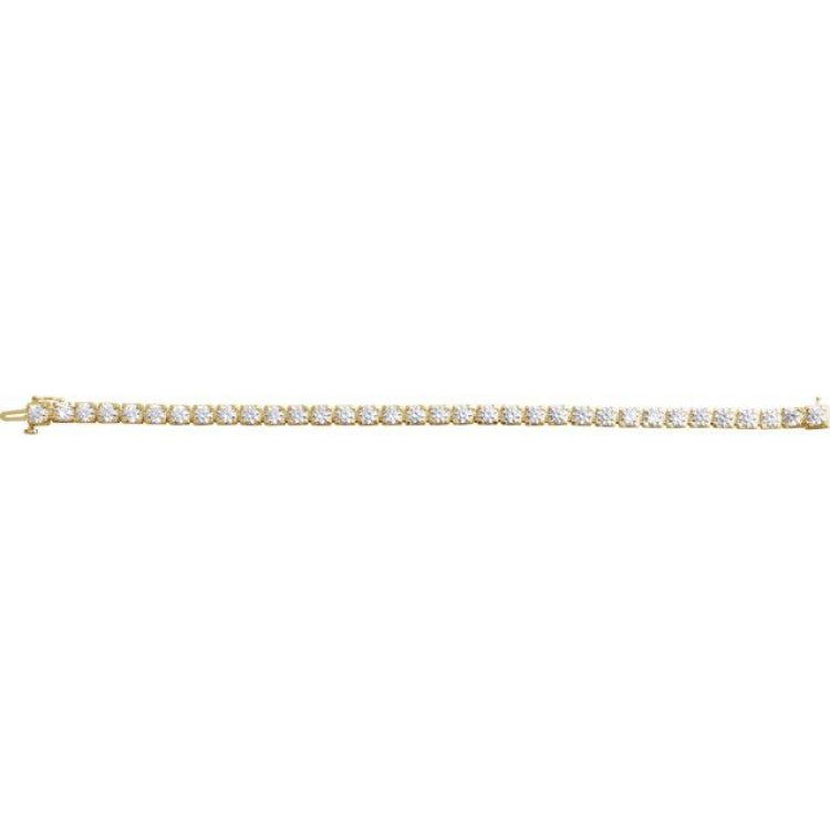 14K Yellow Gold 10 CTW Lab-Grown Diamond Line 7 1/4" Bracelet