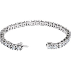 14K White Gold 10 CTW Lab-Grown Diamond Line 7 1/4" Bracelet