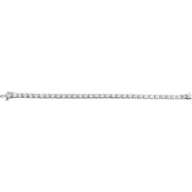 14K White Gold 10 CTW Lab-Grown Diamond Line 7 1/4" Bracelet