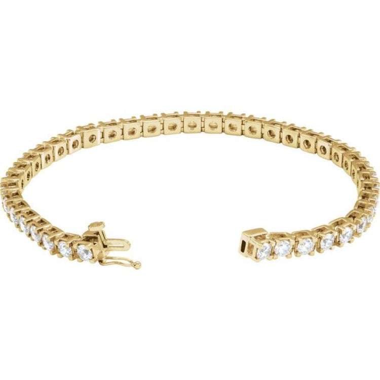 14K Yellow Gold 6 CTW Lab-Grown Diamond Line 7 1/4" Bracelet
