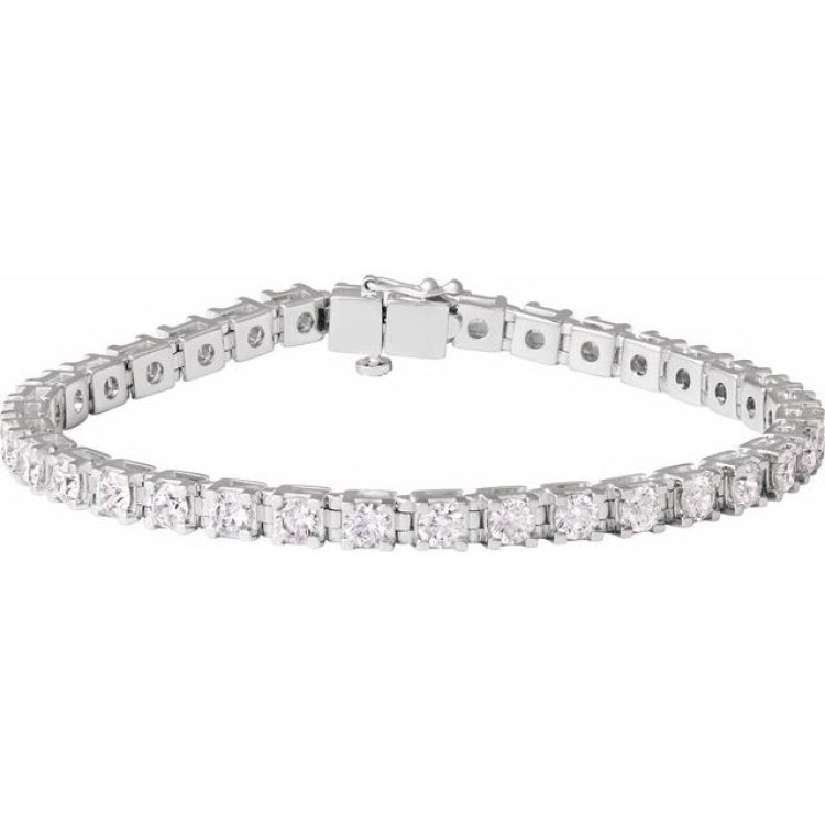 14K White Gold 7 CTW Lab-Grown Diamond Line 7 1/4" Bracelet