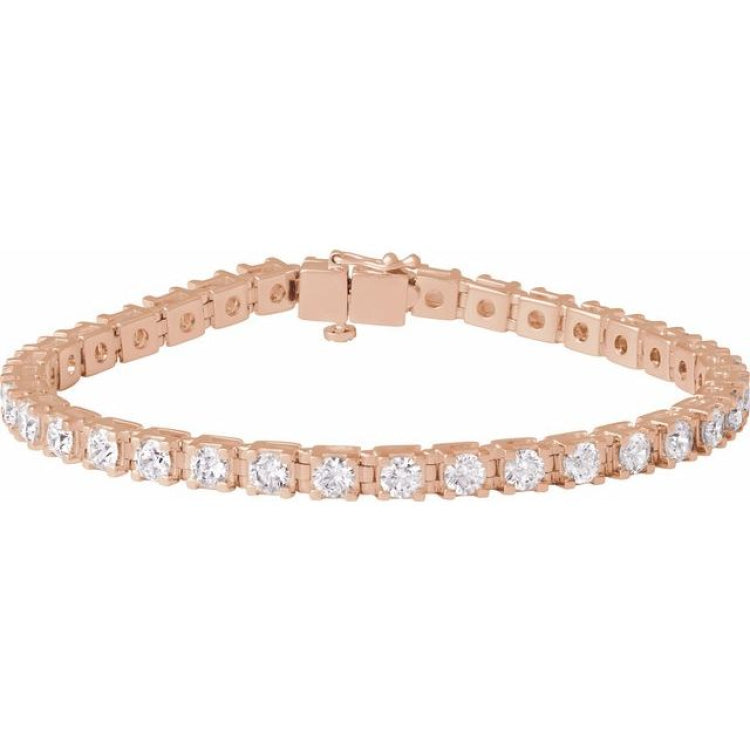 14K Rose Gold 7 CTW Lab-Grown Diamond Line 7 1/4" Bracelet