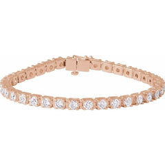 14K Rose Gold 7 CTW Lab-Grown Diamond Line 7 1/4" Bracelet
