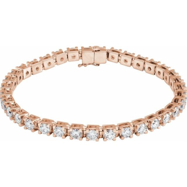 14K Rose Gold 8 CTW Lab-Grown Diamond Line 7 1/4" Bracelet