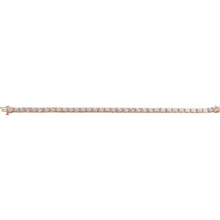 14K Rose Gold 8 CTW Lab-Grown Diamond Line 7 1/4" Bracelet