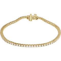 14K Yellow Gold 2 CTW Lab-Grown Diamond Line 7" Bracelet