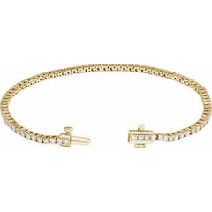 14K Yellow Gold 2 CTW Lab-Grown Diamond Line 7" Bracelet