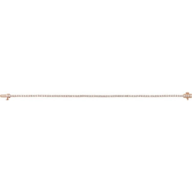 14K Rose Gold 2 CTW Lab-Grown Diamond Line 7" Bracelet