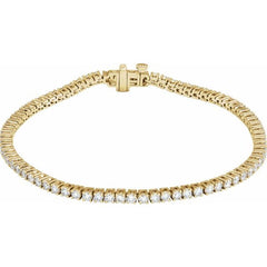 14K Yellow Gold 3 CTW Lab-Grown Diamond Line 7" Bracelet