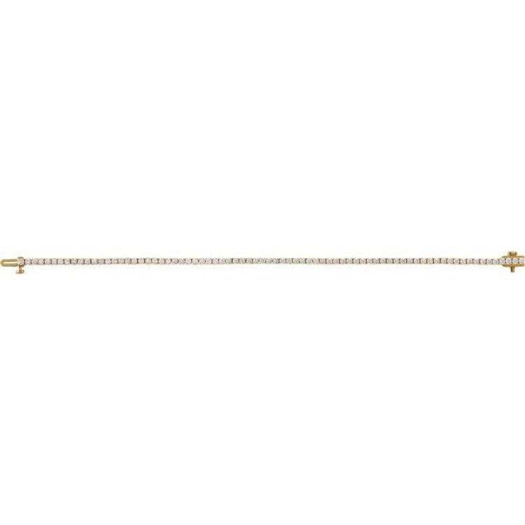14K Yellow Gold 3 CTW Lab-Grown Diamond Line 7" Bracelet