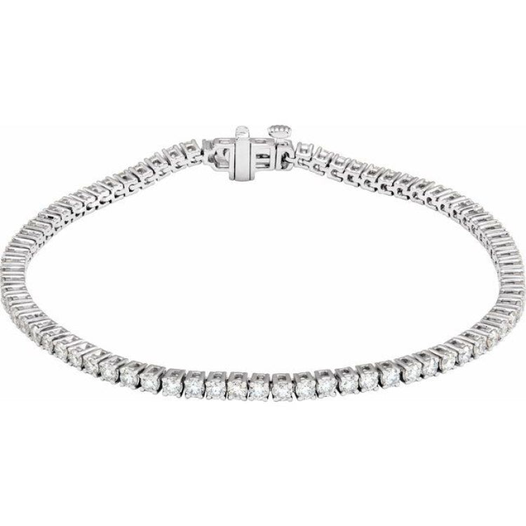 14K White Gold 3 CTW Lab-Grown Diamond Line 7" Bracelet