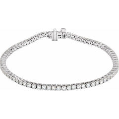 14K White Gold 3 CTW Lab-Grown Diamond Line 7" Bracelet