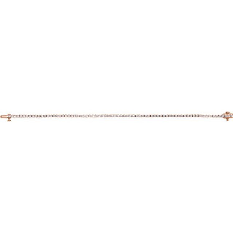 14K Rose Gold 3 CTW Lab-Grown Diamond Line 7" Bracelet