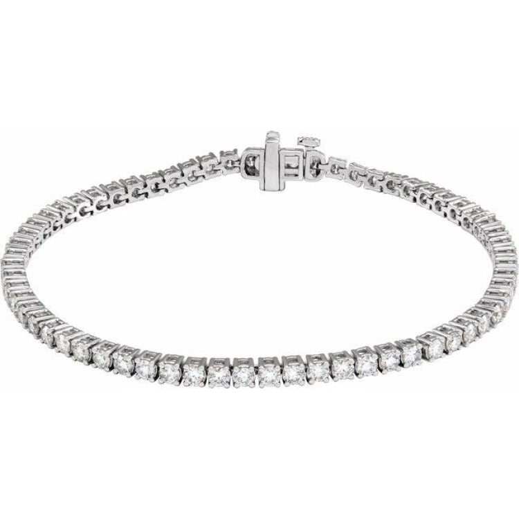 14K White Gold 4 CTW Lab-Grown Diamond Line 7" Bracelet