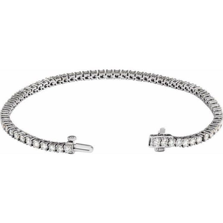 14K White Gold 4 CTW Lab-Grown Diamond Line 7" Bracelet