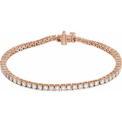 14K Rose Gold 4 CTW Lab-Grown Diamond Line 7" Bracelet