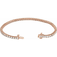 14K Rose Gold 4 CTW Lab-Grown Diamond Line 7" Bracelet