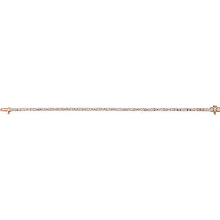 14K Rose Gold 4 CTW Lab-Grown Diamond Line 7" Bracelet